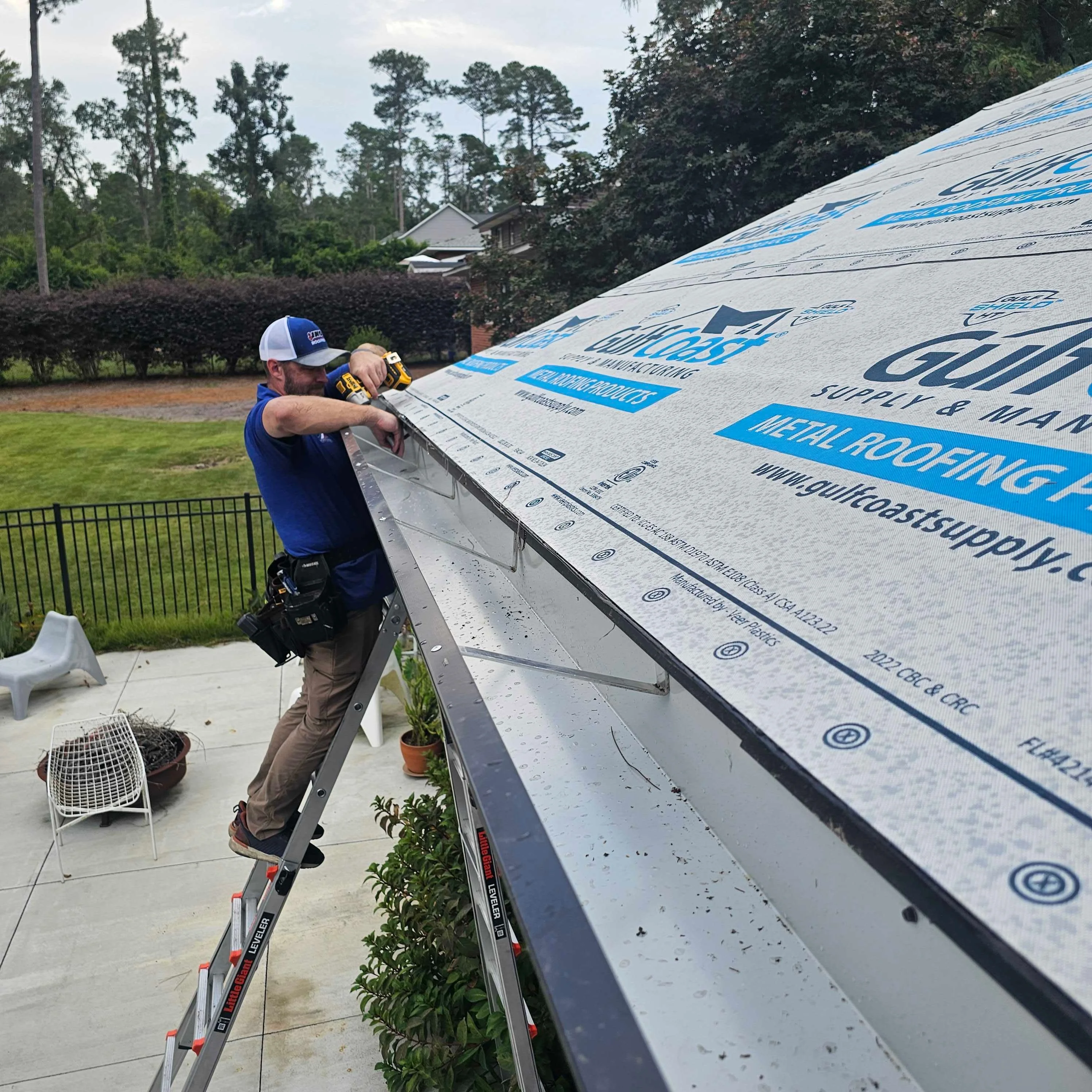 Seamless gutters installed on a residential home in Columbia South Carolina