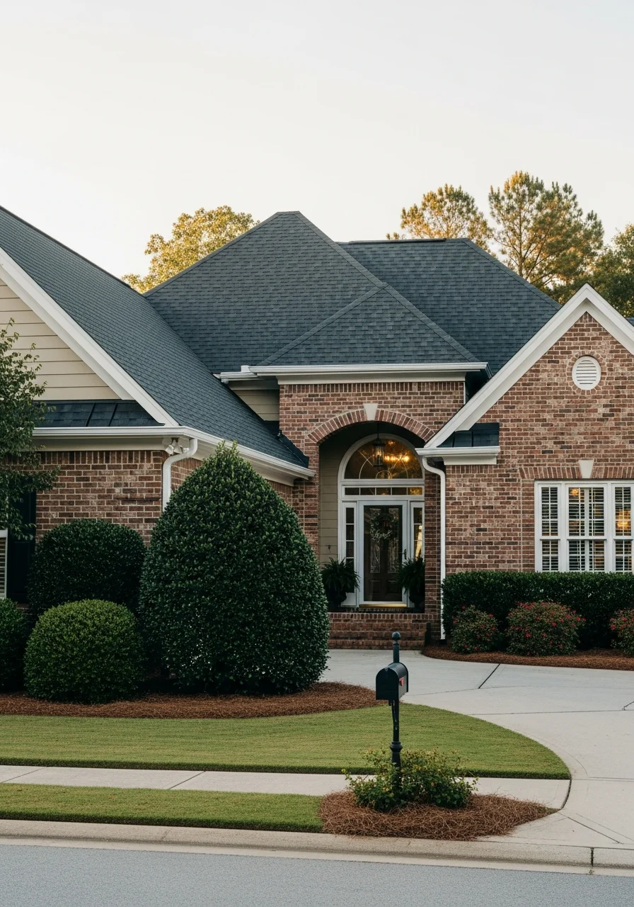 Irmo home with attractive entrance, professional landscaping, and suburban neighborhood setting.